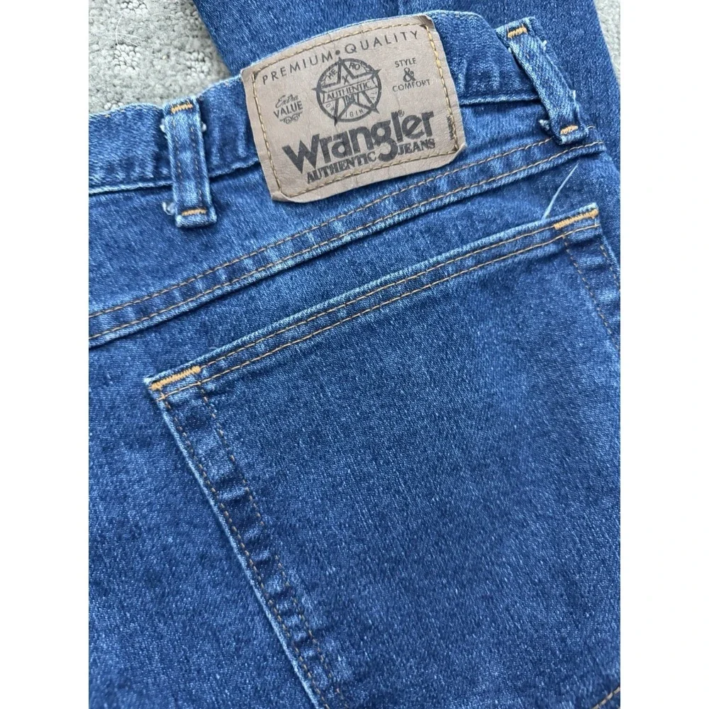 Wrangler Five Star Relaxed Fit Blue Jeans Men Stretch Zip Button 5-Pocket 44x30